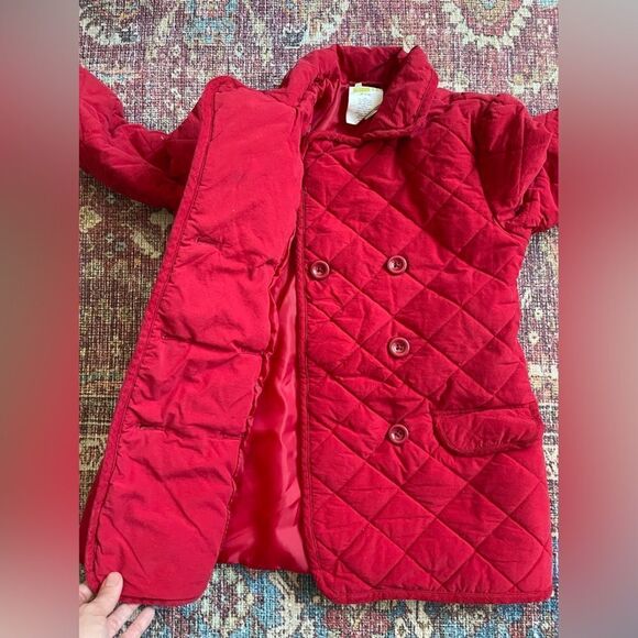 Kids crazy 8 size 7/8 Red Quilted Double-Breasted Pea Coat - Picture 7 of 10